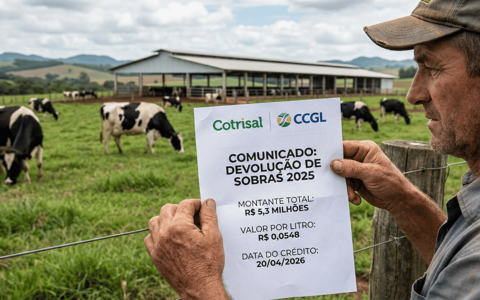 Sobras no leite: Cotrisal e CCGL devolvem R$ 5,3 milhões - Cia do Leite - Transformamos qualidade do leite e produtividade das fazendas